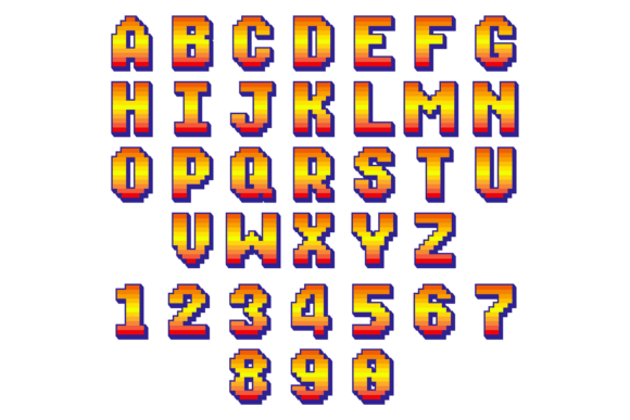 8 Bit Pixel Font: Retro Computer Alphabet Typography