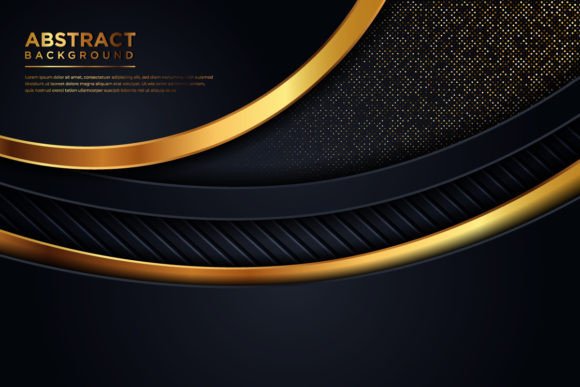 Dark Abstract Luxury Background with Glitter and Gold Accents