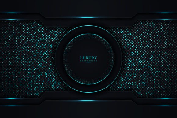 Dark Blue Abstract Background with Gold Accents