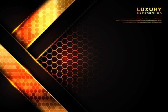Elegant Dark Backgrounds with Gold Geometric Patterns