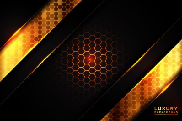 Elevate Your Design with a Luxurious Gold Hexagonal Background