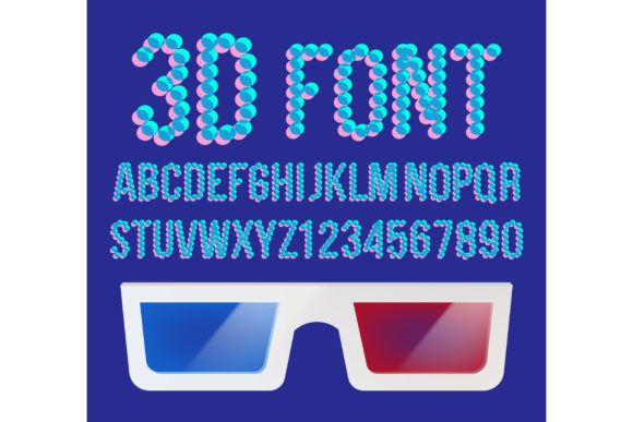 Explore the 3D Font Pixel Vector with Holographic Effect