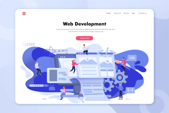 Modern Flat Illustration Landing Pages for Digital Projects