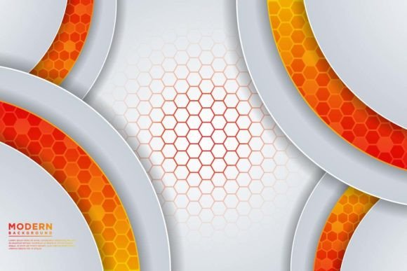 Orange Hexagon Circle Background: A Modern Design Asset