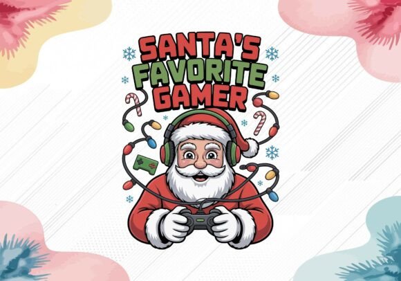 Retro Santa's Favorite Gamer SVG: A Pixel-Perfect Holiday Design