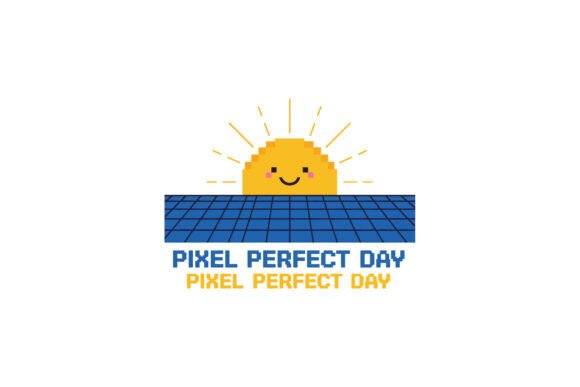 Smiling Pixel Sun Rising: A Cheerful Design Asset