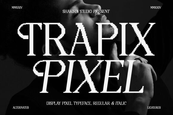 Trapix: A Unique Pixel-Style Serif Typeface for Modern Design